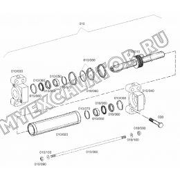Гидроцилиндр рулевого управления/STEERING, FRONT AXLE (S/N: A19001-) F1-9-1 Hidromek HMK 102 B