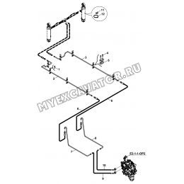 Гидросистема/CIRCUIT MOUNTING, CLAMSHOVEL INSTALLATION, LOADER (S/N: A19001-) E1-4-3 Hidromek HMK 102 B