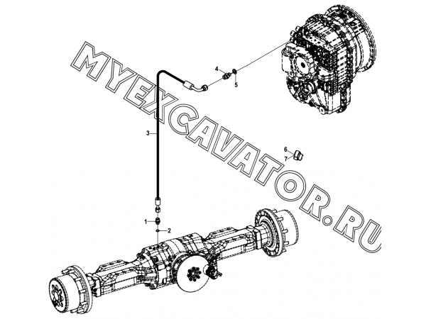 Гидросистема/CIRCUIT MOUNTING, DIFFERENTIAL LOCKING (S/N: A19001-) E1-9-1 Hidromek HMK 102 B