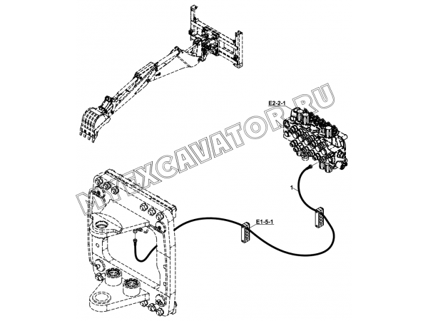 Гидросистема/CIRCUIT MOUNTING, HYDROCLAMP (S/N: A19001-) E1-5-3 Hidromek HMK 102 B