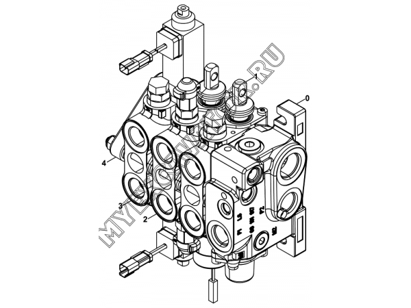 Гидросистема/LOADER CONTROL VALVE ELEMENTS (S/N: A19041-) E2-1-2-OP4 Hidromek HMK 102 B
