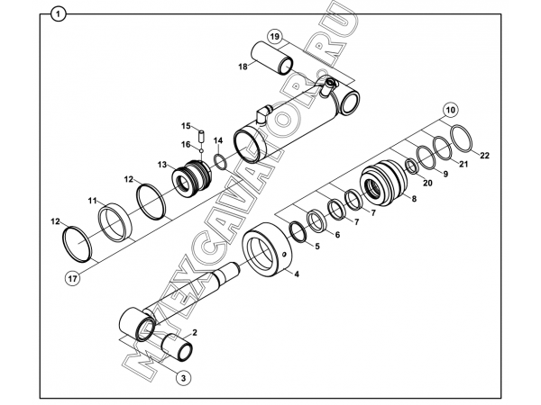 Гидроцилиндр/RAM, LEVELLING BLADE (S/N: A19001-) E3-11-1-OP Hidromek HMK 102 B