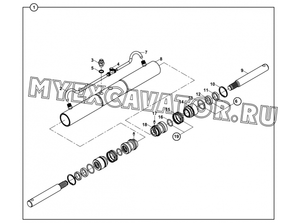 Гидроцилиндр/RAM, QUICK COUPLER (S/N: A19001-) E3-10-1 Hidromek HMK 102 B