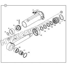 Гидроцилиндр/RAM, TILTING BUCKET (S/N: A19001-) E3-13-1 Hidromek HMK 102 B