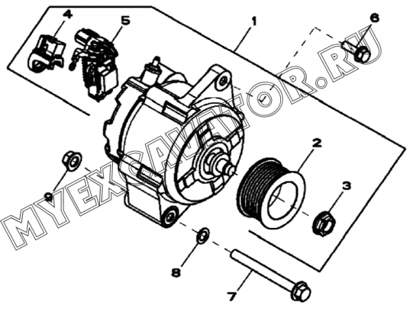 Генератор/ALTERNATOR, 4045HF280 (S/N: A19001-) G1-19-1 Hidromek HMK 102 B