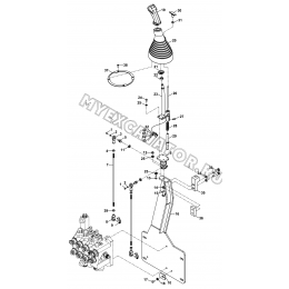 Управление рабочим оборудованием/CONTROL MECHANISM, LOADER- WITH JOYSTICK CONTROL (S/N: A19041-) D1-1-1-0P4 Hidromek HMK 102 B