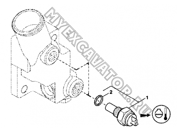 Датчик температуры/TEMPERATURE SWITCH, 4045HF280 (S/N: A19001-) G1-39-1 Hidromek HMK 102 B