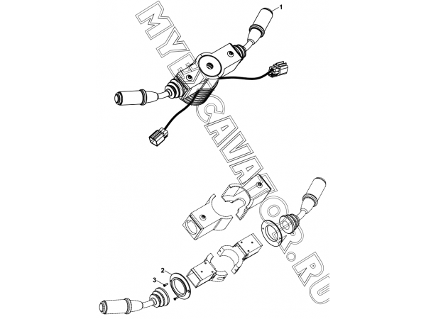 Подрулевой переключатель/CONTROL LEVERS (S/N: A19001-) B2-4-1/01 Hidromek HMK 102 B