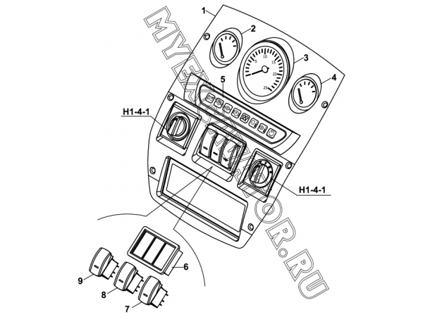 Приборы и переключатели/INSTRUMENT PANEL, SIDE, RIGHT (S/N: A19001-) B2-5-2 Hidromek HMK 102 B