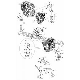 Установка двигателя/CHASSIS - CAB - ENGINE MOUNTINGS (S/N: A80001-) G2-1-1/01 Hidromek HMK 102 S