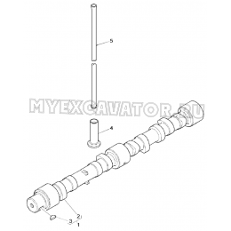 Вал распределительный и толкатели/TIMING GEAR &amp; CAM SHAFT, ENGINE 1104D-44TA, TIER III (S/N: A80001-) G1-2-8 Hidromek HMK 102 S