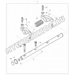 Коромысла/ROCKER ASSEMBLY, ENGINE 1104D-44TA, TIER III (S/N: A80001-) G1-2-7 Hidromek HMK 102 S