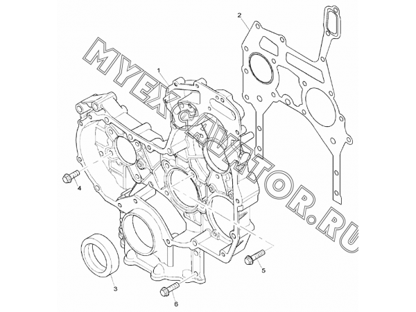 Корпус шестерен/TIMING CASE, ENGINE 1104D-44TA, TIER III (S/N: A80001-) G1-15-1 Hidromek HMK 102 S