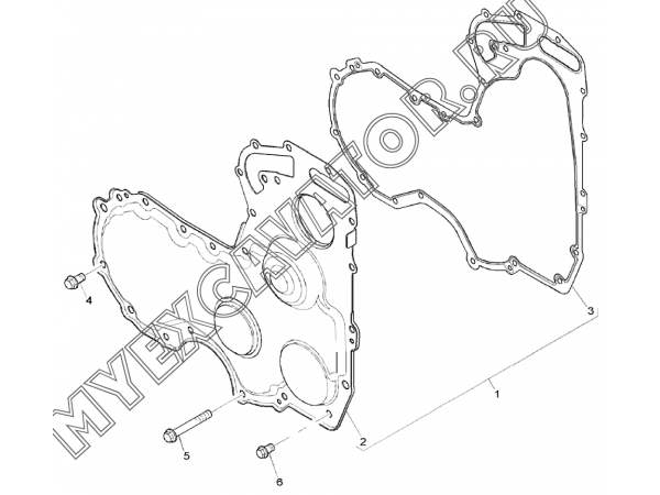 Крышка/TIMING COVER, ENGINE 1104D-44TA, TIER III (S/N: A80001-) G1-15-3 Hidromek HMK 102 S