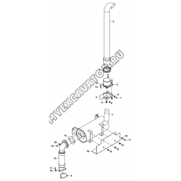 Выхлопная труба и глушитель/EXHAUST ASSEMBLY (S/N: A80001-) G2-3-1 Hidromek HMK 102 S