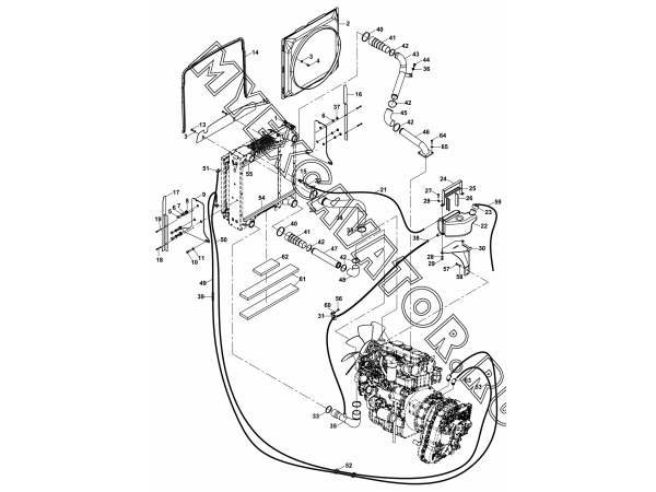 Система охлаждения/RADIATOR - OIL COOLER AND FITTINGS (S/N: A80001-) H1-1-1 Hidromek HMK 102 S
