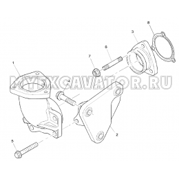 Патрубок/PIPEWORK &amp; CONNECTIONS, ENGINE 1104D-44TA, TIER II (S/N: A80001-) G1-18-4 Hidromek HMK 102 S