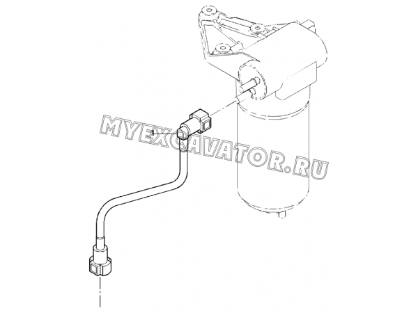 Топливный трубопровод/FILTER TO INJECTION PUMP PIPE, ENGINE 1104C-44T, RG38101 (S/N: A80001-) G1-23-2 Hidromek HMK 102 S