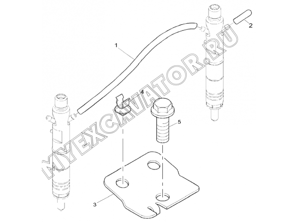 Трубка топливная/FUEL LEAK-OFF PIPE, ENGINE 1104D-44TA, TIER III (S/N: A80001-) G1-3-5 Hidromek HMK 102 S