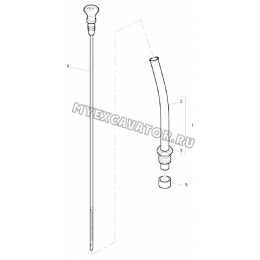 Масляный щуп/DIPSTICK &amp; FILLER TUBE, ENGINE 1104D-44TA, TIER III (S/N: A80001-) G1-7-2 Hidromek HMK 102 S