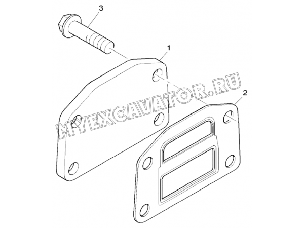 Проставка/BLANKING PLATES, ENGINE 1104D-44TA, TIER III (S/N: A80001-) G1-9-3 Hidromek HMK 102 S