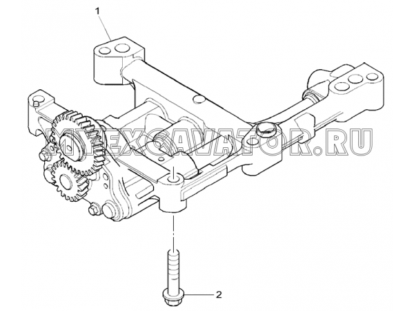 Масляный насос/LUBRICATING OIL PUMP &amp; DELIVERY HOUSING, ENGINE 1104D-44TA, TIER III (S/N: A80001-) G1-17-1 Hidromek HMK 102 S