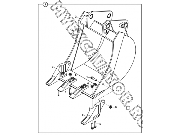 Ковш/BUCKET, BACKHOE (S/N: A80001-) A2-1-1-OP1 Hidromek HMK 102 S