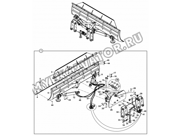 Отвал/LEVELLING BLADE, WITH TWO AXIS TURN (S/N: A80001-) A1-6-1-OP3 Hidromek HMK 102 S