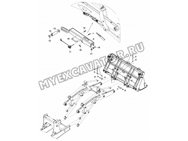 Погрузочное оборудование/LOADER ATTACHMENT MOUNTING (S/N: A80186, A80187, A80190, A80191, A80459-) B3-1-1/01 Hidromek HMK 102 S