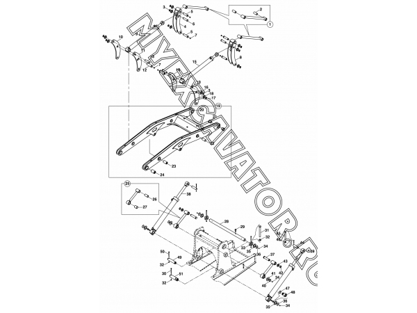 Погрузочное оборудование/LOADER MOUNTING-1, LOADER ARM WITH BOX SECTION (S/N: A80001-) B3-2-1 Hidromek HMK 102 S