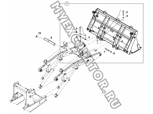 Погрузочное оборудование/LOADER ATTACHMENT MOUNTING (S/N: A80001-A80458) B3-1-1 Hidromek HMK 102 S