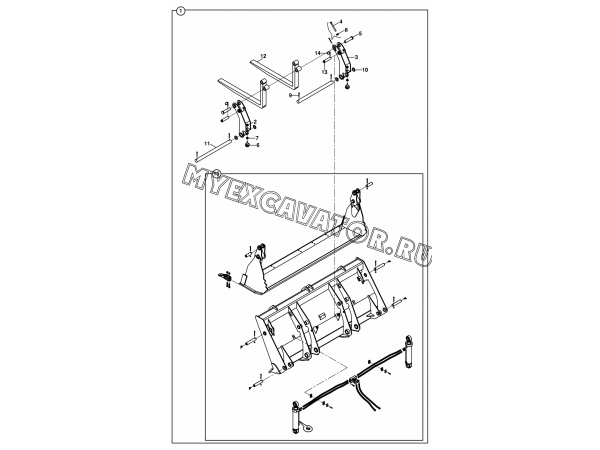 Погрузочное оборудование/SHOVEL, CLAM, FORKLIFT MOUNTED (S/N: A80001-) A1-4-1 Hidromek HMK 102 S