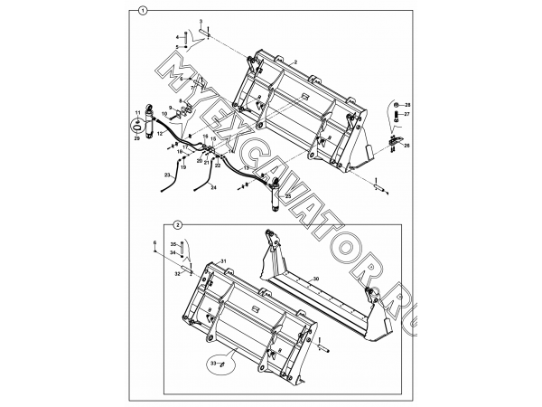 Погрузочное оборудование/SHOVEL, CLAM, MULTIPURPOSE, FOR QUICK COUPLER (S/N: A80001-) A1-1-2-OP Hidromek HMK 102 S