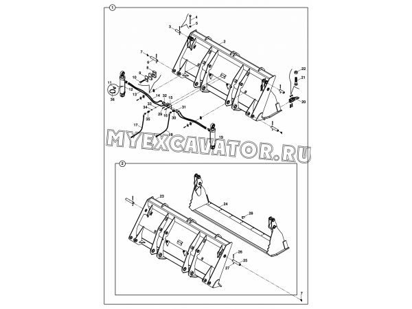 Погрузочное оборудование/SHOVEL, CLAM, 4 IN 1 MULTIPURPOSE (S/N: A80001-) A1-1-1 Hidromek HMK 102 S