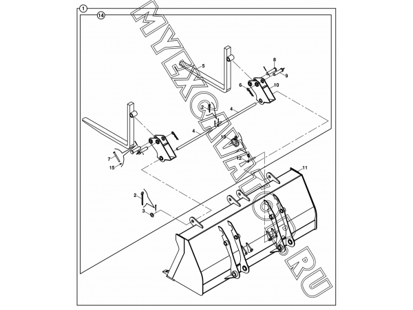 Погрузочное оборудование/SHOVEL, FORKLIFT MOUNTED (S/N: A80001-) A1-3-1-OP1 Hidromek HMK 102 S