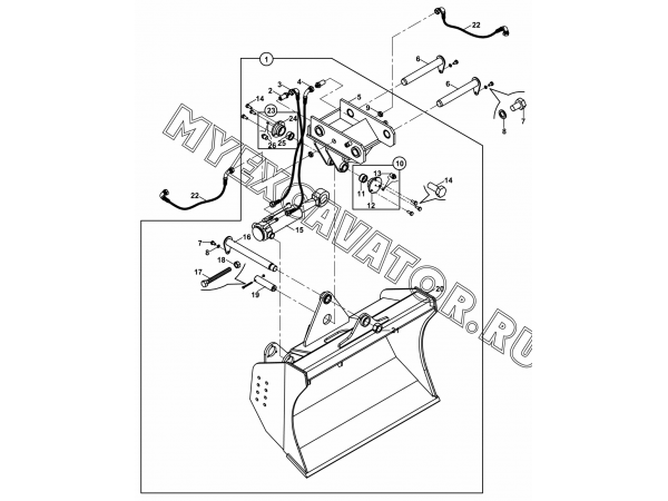 Рабочее оборудование/TILTING BUCKET (S/N: A80001-) A2-5-1 Hidromek HMK 102 S