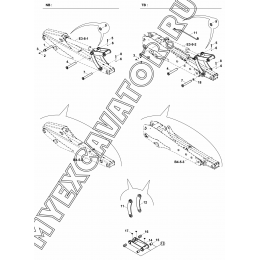 Экскаваторное оборудование/DIPPER-TIPPING LINK/LEVER-RAM MOUNT., COMMON CENTERED RAM&amp;TIPPING LINK (S/N: A80001-A80427) B4-5-1 Hidromek HMK 102 S