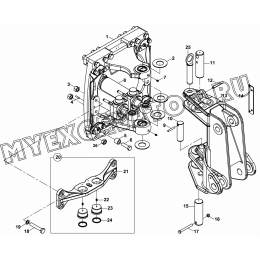 Экскаваторное оборудование/KINGPOST- CARRIAGE- SLEW / SWING RAM MOUNTINGS (S/N: A80001-) B4-3-1 Hidromek HMK 102 S