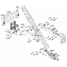 Экскаваторное оборудование/MOUNTINGS, BACKHOE COMPONENTS (S/N: A80001-A80427) B4-1-1 Hidromek HMK 102 S