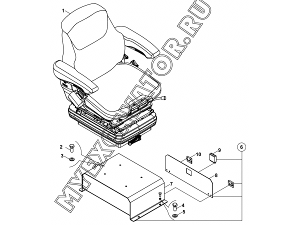 Сиденье оператора/OPERATOR SEAT, (1153486), MSG85-00 (S/N: A80001-) B2-9-1-0P1 Hidromek HMK 102 S