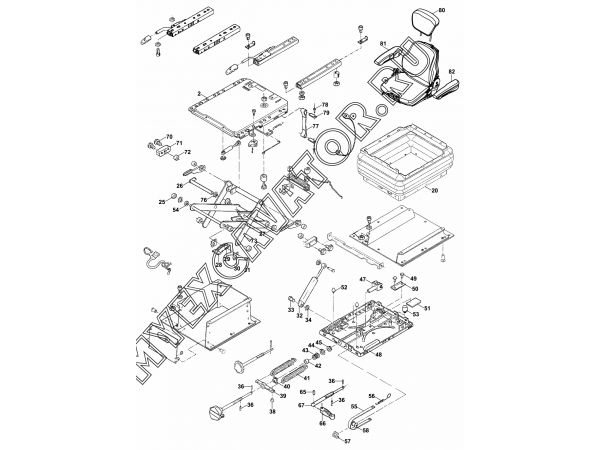 Сиденье оператора/OPERATOR SEAT, (1153486), MSG85-00 (S/N: A80001-) B2-9-1-1-OP1 Hidromek HMK 102 S