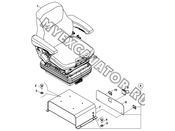 Сиденье оператора/OPERATOR SEAT, AIRPOT, (1161684), MSG95A-06 (S/N: A80001-) B2-9-1-OP2 Hidromek HMK 102 S