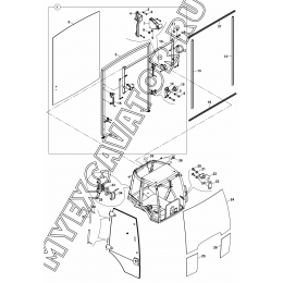 Окна передние и задние/WINDOWS, FRONT - REAR (S/N: A80001-) B2-1-4 Hidromek HMK 102 S