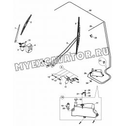 Стеклоочистители и стеклоомыватели/WIPER SYSTEM (S/N: A80001-) B2-1-5 Hidromek HMK 102 S