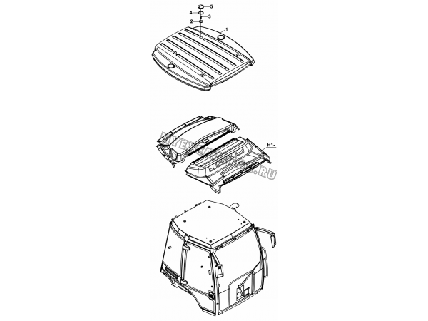 Крыша/CAB INTERIOR TRIMMING AND ROOF (S/N: A80001-) B2-2-1 Hidromek HMK 102 S