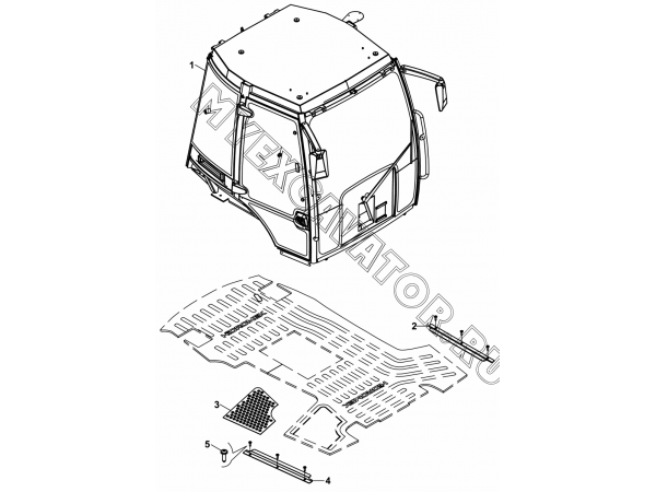 Кабина/OPERATOR CAB, JOYSTICK MECHANISM (S/N: A80001-) B2-1-1-OP2 Hidromek HMK 102 S