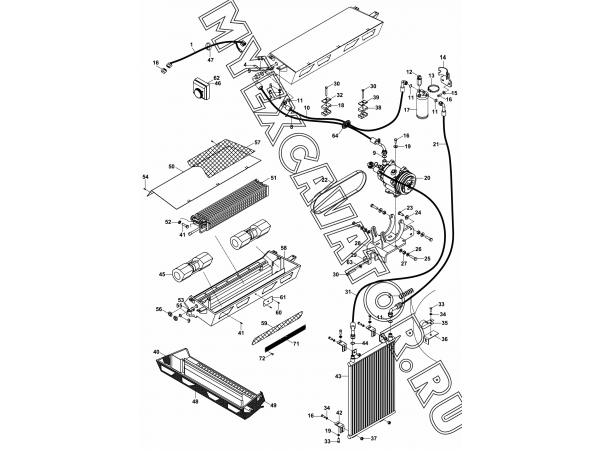 Кондиционер/AIR CONDITIONER, COOLING SYSTEM (S/N: A80001-) H1-5-1 Hidromek HMK 102 S