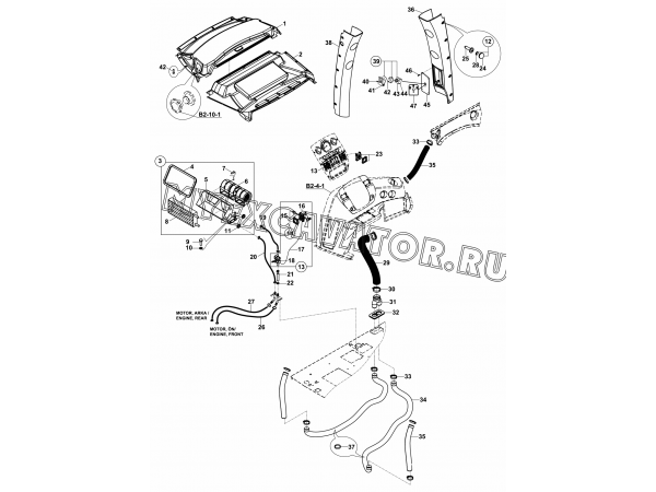 Система отопления/HEATER, HEATING SYSTEM (S/N: A80001-A80060) H1-4-1 Hidromek HMK 102 S