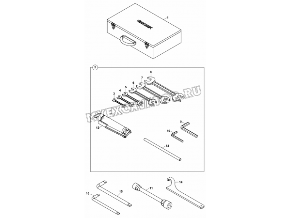 Инструменты/TOOL KIT (S/N: A80001-A80333) K1-6-1 Hidromek HMK 102 S