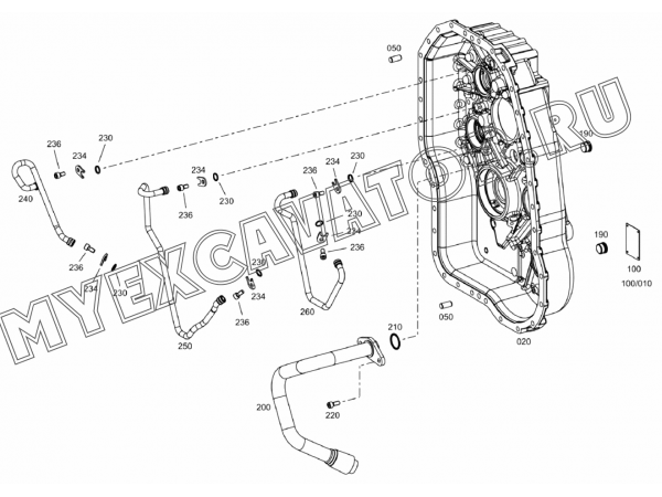 Коробка передач/TRANSM. HOUSING (S/N: A80001-) F3-5-1 Hidromek HMK 102 S